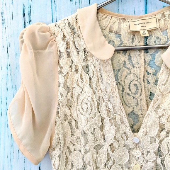 3/$20 Anthropologie Moulinette Souers Lace Up Top - Picture 5 of 7